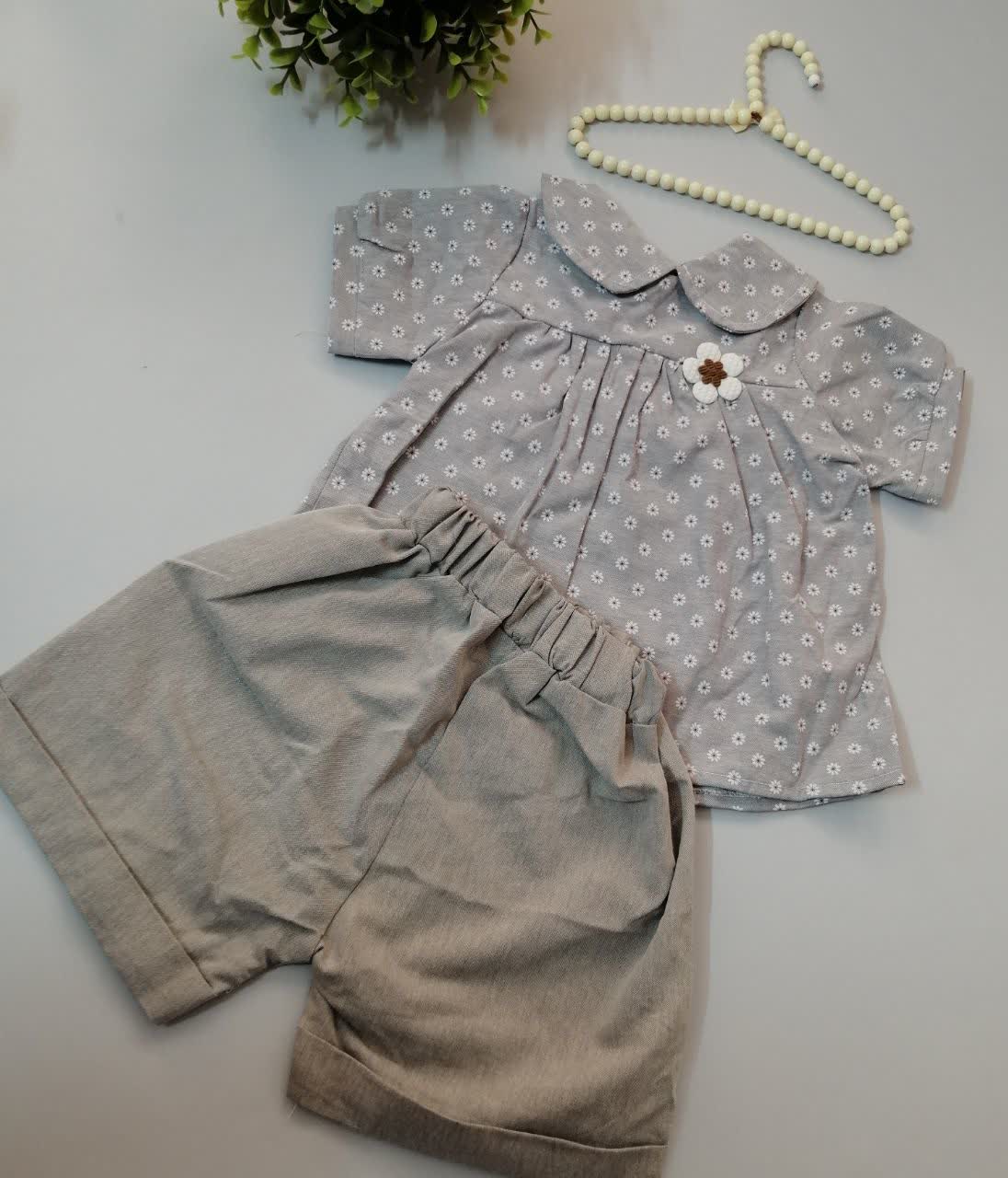 ست شومیز و شلوارک لنین - Image 5